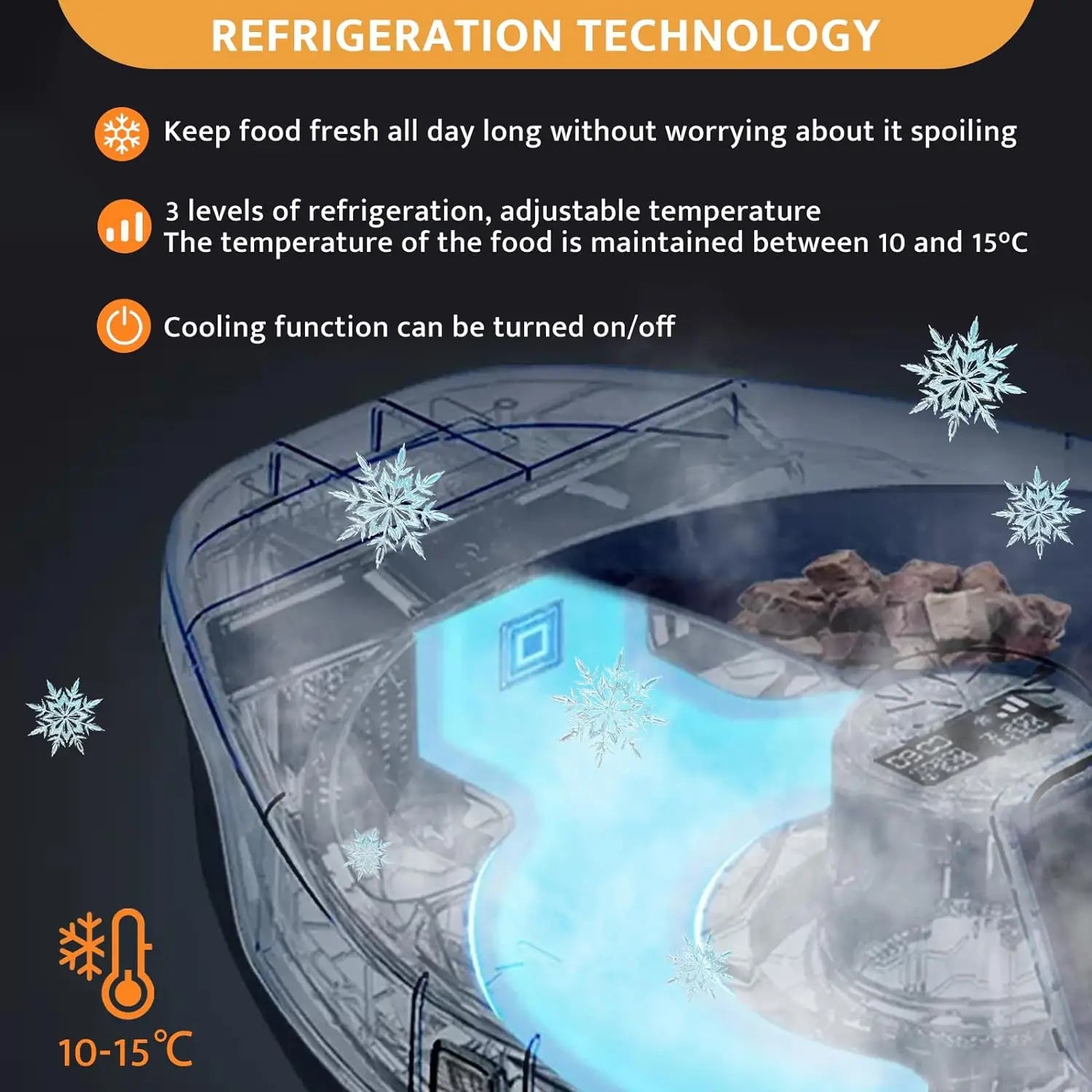 UBPET Automatic Cat Feeder Wet Food with Cooling, Semiconductor Refrigeration, with Timer, 5 Food Compartments for 330g Pet Food