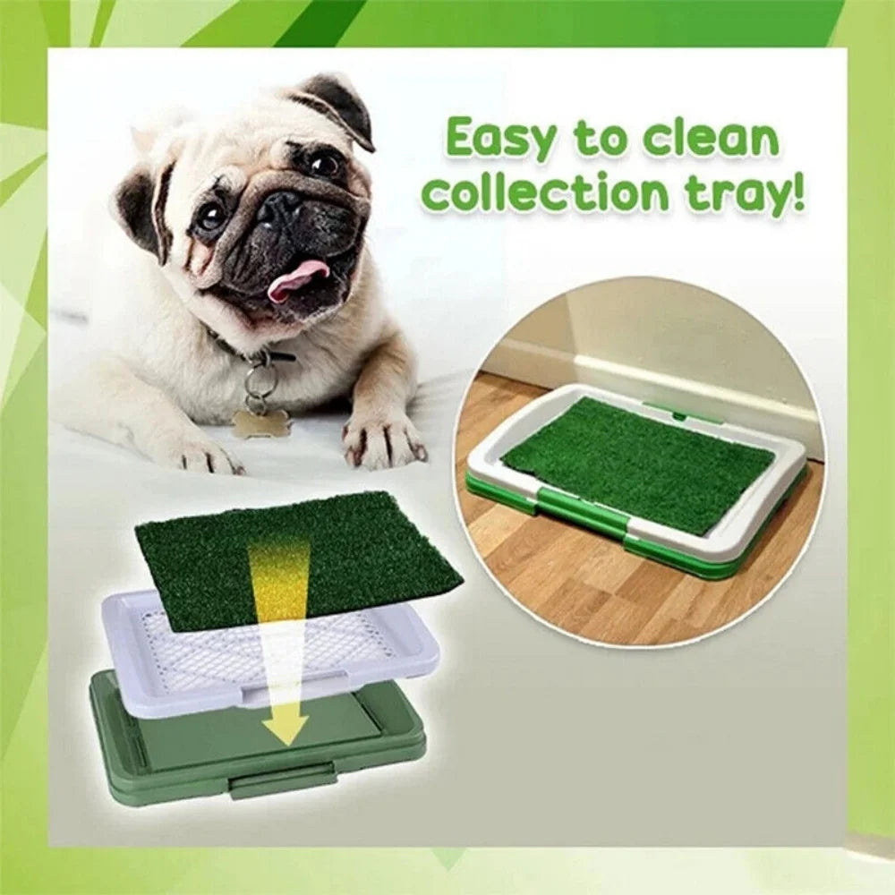 Pet Dog Toilet Mat Indoor Restroom Training Grass Potty Pad Loo Tray Large Puppy