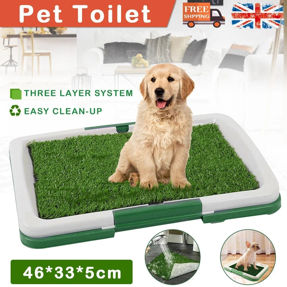 Pet Dog Toilet Mat Indoor Restroom Training Grass Potty Pad Loo Tray Large Puppy